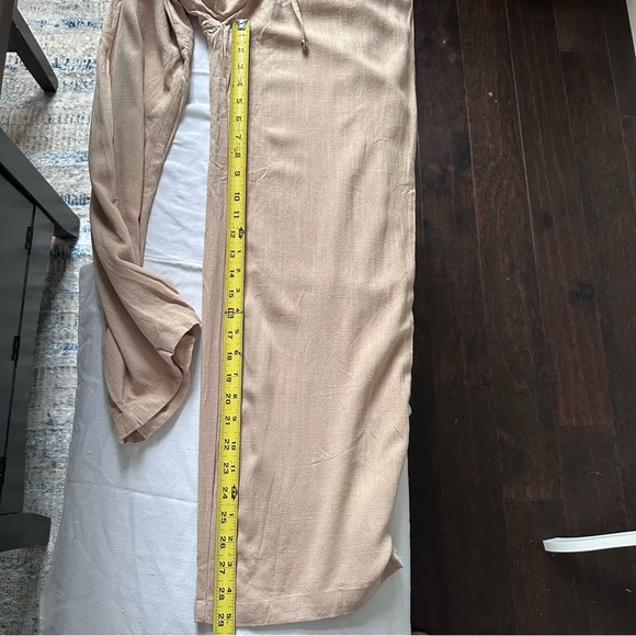 Lillusory NWT Beige Linen Blend Wide Leg Pants Elastic Waist Small - Picture 8 of 10